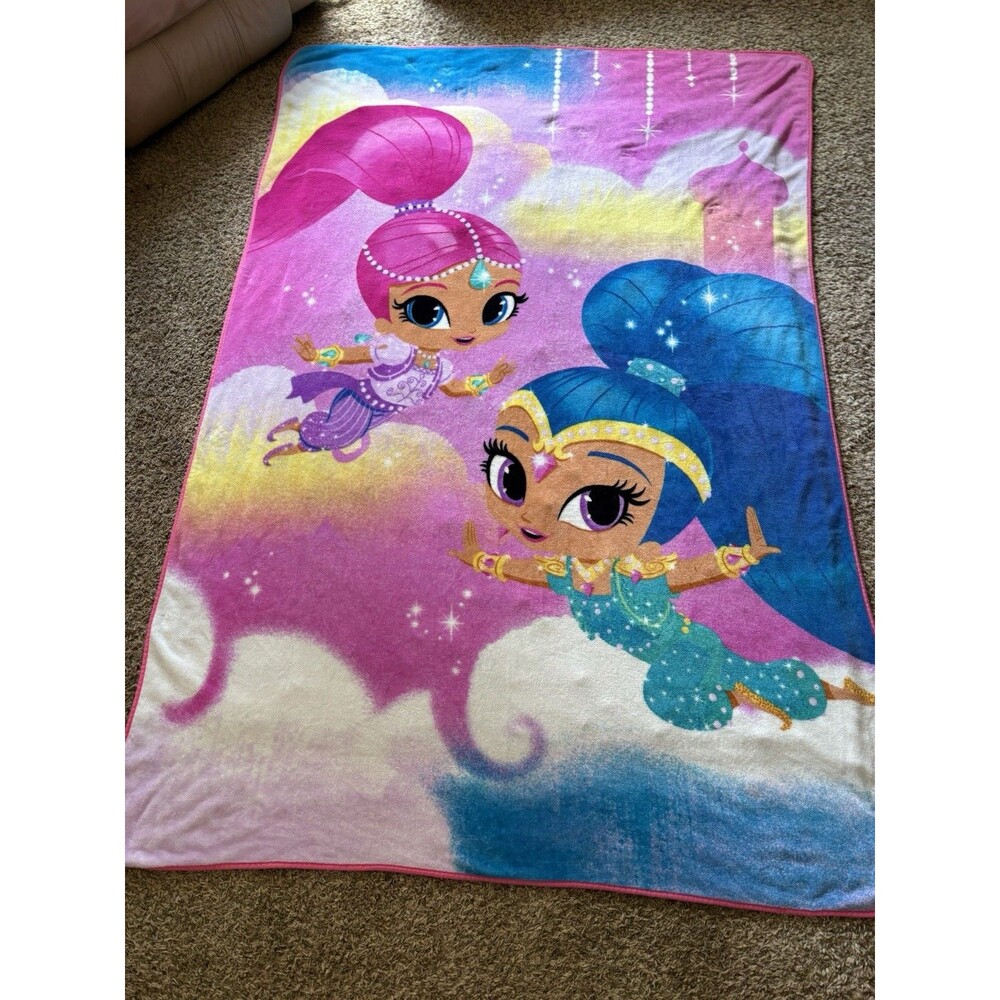 Shimmer and Shine Doll Twin Sz Bed Blanket Y2K 2000s  Nickelodeon 7’2” X 4’7”
